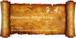 Hanuszek Albertina névjegykártya